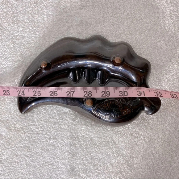 Vintage MCM McMaster Green Brown Ceramic  Pottery Art Leaf Ashtray Trinket Dish - Picture 14 of 14